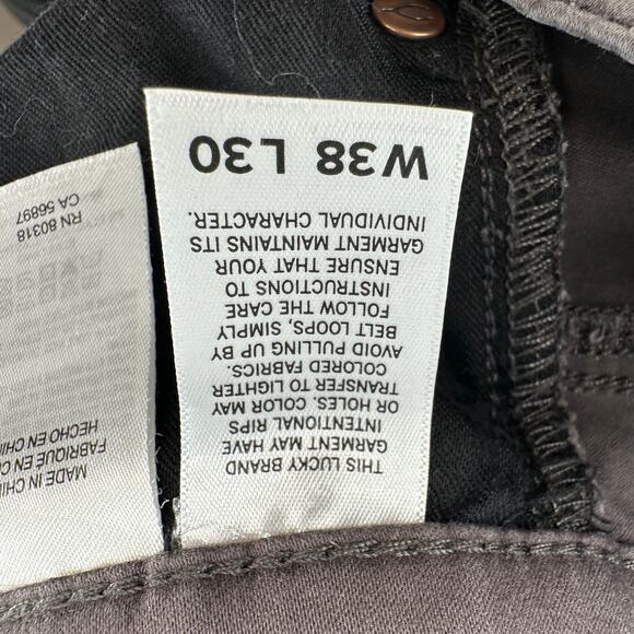 Lucky Brand 121 Mens Jeans 38x30 Brown Denim Stretch Slim Fit Straight Leg - Picture 10 of 10